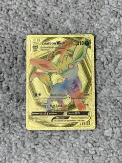 Pokemon Leafeon VMax HP310 Grass Knot Gold Foil Fan Art Card - Image 1