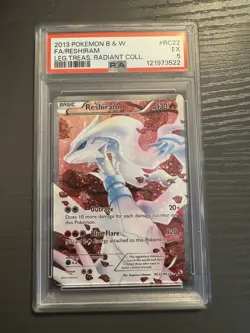 2013 Pokemon B&W Reshiram EX #RC22 Radiant Collection Card PSA 5 - Image 1