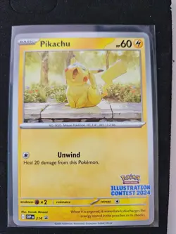 Pikachu SVP214 Illustration Contest 2024 Promo Pokemon Card SV - Image 1
