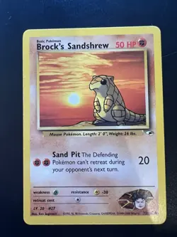 Brock’s Sandshrew 72/132 Gym Heroes Unlimited 2000 Pokemon Card Common NM - Image 1