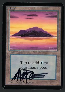 ***Alpha Island Sunset Signed*** MTG Alpha Mark Poole Magic Kid Icarus - Image 1
