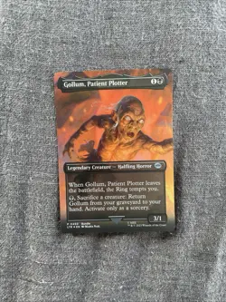 Gollum, Patient Plotter and The One Ring Borderless Art MTG Lord of the Rings - Image 2
