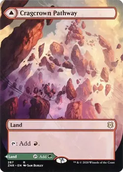 Borderless CRAGCROWN PATHWAY mtg NM-M Zendikar Rising 1 Rare - Image 1