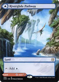 Borderless RIVERGLIDE PATHWAY mtg NM-M Zendikar Rising 1 Rare - Image 1