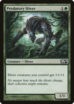 PREDATORY SLIVER x4 mtg EX/NM M14 Magic Core 2014 Common - Image 1