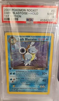 2000 Pokemon Rocket Dark Blastoise Holo 1st Edition PSA 9 - SWIRL NEAR TAIL - - Image 1
