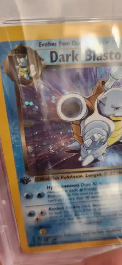 2000 Pokemon Rocket Dark Blastoise Holo 1st Edition PSA 9 - SWIRL NEAR TAIL - - Image 2