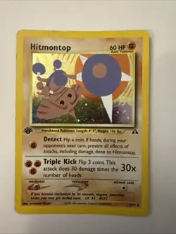 2001 Pokemon Neo Discovery 1st Edition Hitmontop #22/75 - Image 1