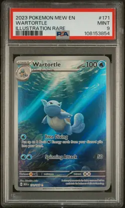 2023 POKEMON #171 Wartortle PSA 9 MEW EN-151 ILLUSTRATION RARE - Image 1