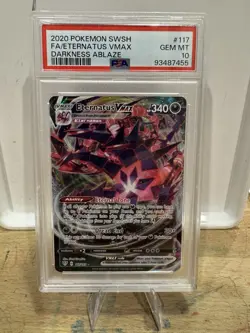 Pokemon TCG Darkness Ablaze: Eternatus VMAX 117/189 Ultra Rare PSA 10 Gem Mint - Image 1