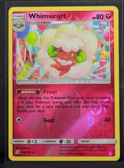 Whimsicott #144/236 SM - Unified Minds Reverse Holo Rare Pokemon - LP - Image 1