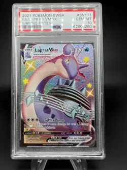 2021 Pokemon Sword & Shield Shining Fates Fa/Lapras Vmax #SV111 PSA 10 - Image 1
