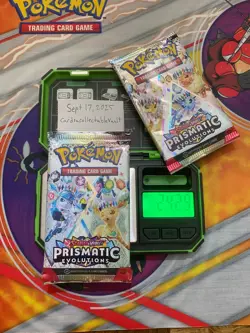 Heavy Pack x2, Prismatic Evolutions Pokemon TCG New/sealed 24.35g & 24.29g - Image 3