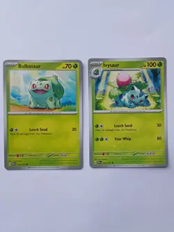 Bulbasaur and Ivysaur Pokemon Scarlet & Violet 151 - Image 1