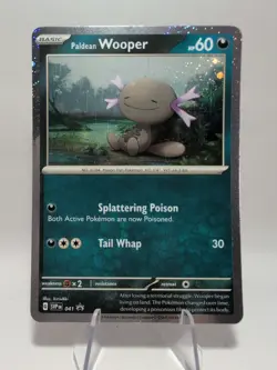 Paldean Wooper 041 Cosmos Holo Rare Swirl Black Star Promo Pokemon TCG - Image 1