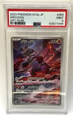Pokemon Groudon IR PSA 9 Mint 069/062 SV3a AR Japanese Raging Surf 2023 - Image 1