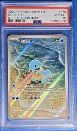 PSA 10 Gem Mint 2023 Pokemon ~ Squirtle ~ MEW EN 151 Illustration Rare #170 - Image 1