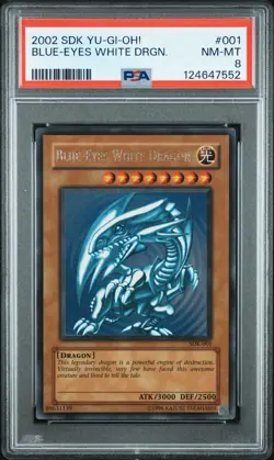 2002 Yu-Gi-Oh! Blue-Eyes White Dragon Starter Deck: Kaiba SDK Unlim Ultra PSA 8 - Image 1