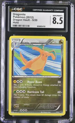 CGC 8.5 Dragonite 2012 Dragon Vault 5/20 Holo Pokemon Card - Image 1