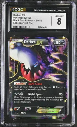 CGC 8 Darkrai EX 2012 Black Star Promos BW46 Legendary EX Tin Pokemon Card - Image 1