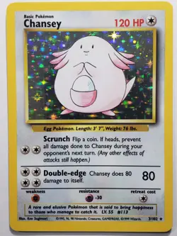 HOLO Chansey 3/102 NM - 1999 Base Set Pokemon Card $2 Combined Shipping - Image 1