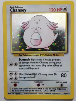 HOLO Chansey 3/102 NM - 1999 Base Set Pokemon Card $2 Combined Shipping - Image 2