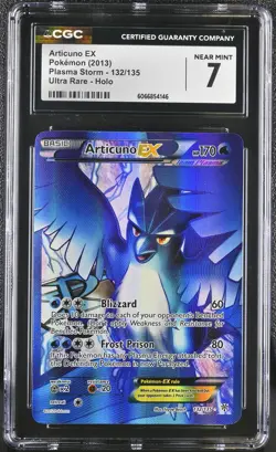 CGC 7 Articuno EX 2013 Plasma Storm 132/135 Ultra Rare Holo Pokemon Card - Image 1