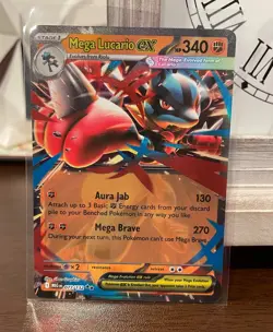 Pokemon TCG Mega Lucario EX Card 077/132 Me01: Mega Evolution Double Rare NM - Image 1