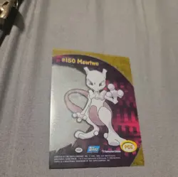 2000 Topps Pokemon #150 MewTwo CP5 TV Animation Transparent Card - Image 4