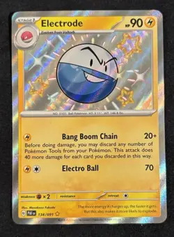 PokÃ©mon Electrode TCG Card 134/091 Paldean Fates Baby Shiny Rare NM Condition - Image 1
