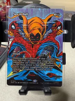 MTG Saw In Half 0021 Borderless Mythic Marvel Spider-Man NM/M Non Foil - Image 1