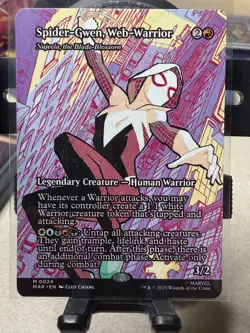 MTG Spider-Gwen Web-Warrior 0024 Borderless Mythic Marvel Spider-Man NM/M - Image 1