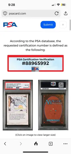 GREATER REALM OF PRESERVATION Legends 1994 Magic The Gathering (MTG) PSA 8 TCG - Image 3