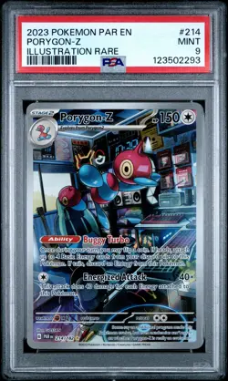 2023 POKEMON PAR EN-PARADOX RIFT ILLUSTRATION RARE #214 PORYGON-Z PSA 9 - Image 1