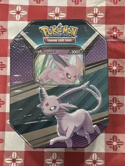 Pokemon TCG: V Heroes Tin - Espeon V Brand NEW Sealed. 4 Booster Packs. NEW!! - Image 1