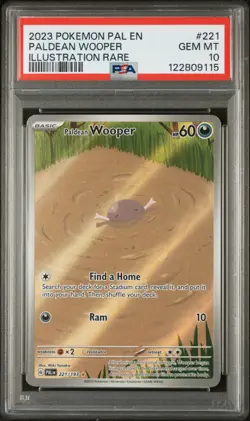 Paldean Wooper 221/193 Pokemon Paldea Evolved PSA 10 Gem Mint - Image 1