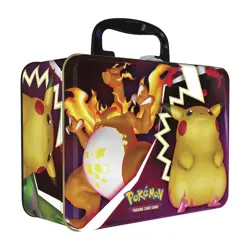 Pokemon Fall Collectors Chest Tin Lunchbox Charizard Pikachu Vivid Voltage EMPTY - Image 1