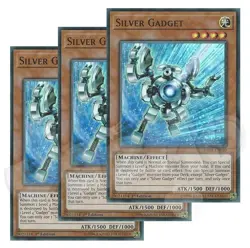 Yugioh - Silver Gadget x 3 - 1st Edition Super Rare NM - Plus Free Holo Card - Image 1