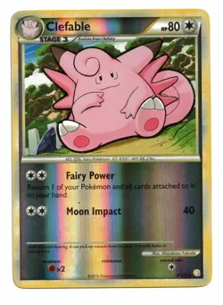 Pokemon Card: Clefable REVERSE HOLO 3/123 HeartGold SoulSilver HGSS Set Rare! NM - Image 1