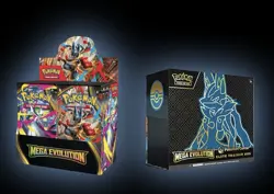 Mega Evolution Booster Box with promo Card, Pokemon center Mega Lucario ETB - Image 1