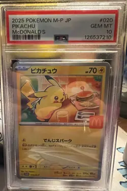 PSA 10 Pikachu 020/M-P McDonald's Happy Set Promo 2025 Pokemon Card Japanese - Image 1
