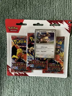 Pokemon TCG Destined Rivals 3 Pack Blister Card Kangaskhan NEW/SEALED - Image 1