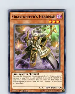 Yu-Gi-Oh TCG Gravekeeper's Headman MP19-EN163 1st Edition Common Card NM - Image 1