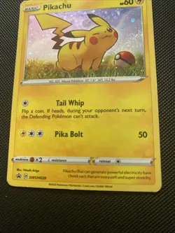Pokemon TCG Pikachu SWSH039 Sword & Shield Holo Black Star Promo Card - Image 3