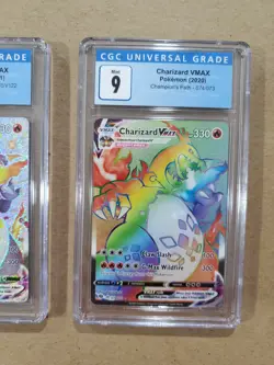 CGC 9.5 & 9.0 Charizard VMAX Pokemon Trading Card SV107/SV122 & 074/073 SET - Image 2
