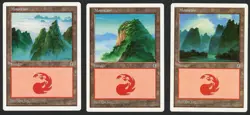 ***3x English Mountain*** MTG Portal 3 Kingdoms Magic Kid Icarus - Image 1