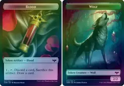 MTG Innistrad: Crimson Vow - Blood & Wolf 2/2 [Token] (Foil) - Image 1