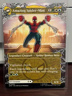 Borderless Peter Parker / Amazing Spider-Man Marvel's MTG Magic non-foil IN HAND - Image 2