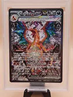 2023 POKEMON OBF EN OBSIDIAN FLAMES SPECIAL ILLUSTRATION RARE CHARIZARD EX PSA 8 - Image 2