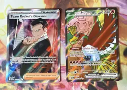Pokemon Destined Rivals Full Art Lot - Team Rocket's Giovanni & Ethan's Ho-oh - Image 1